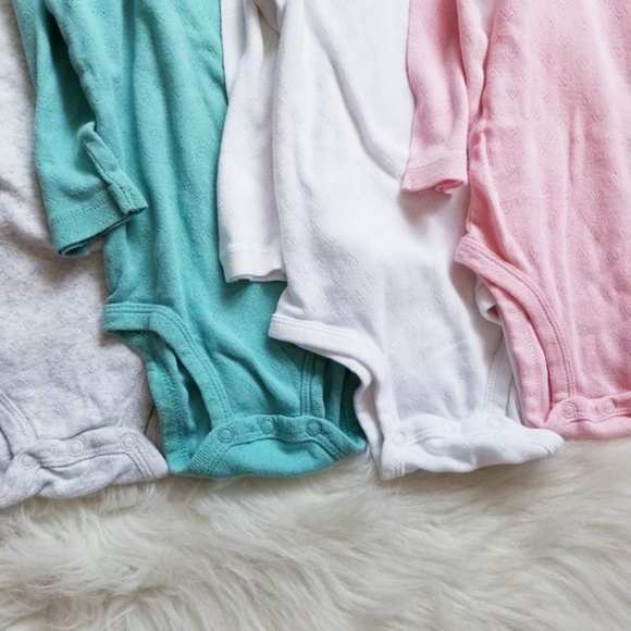 Carter's 4 Piece Set Baby Girl Long Sleeve Onesie - Picture 3 of 8